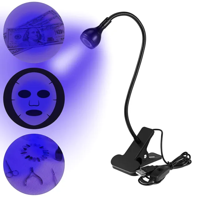 1/2 Pcs UV LED Light LED Nail Curing Light with Gooseneck Clamp USB Lamp AUSⓥ