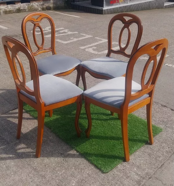 Set Of 4 Vintage Dining Chairs Solid Wood Chair Dining Room Furniture