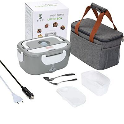 60W Schiscetta Elettrica per Auto Porta Pranzo Elettrico 3 In 1 1,5L Scalda Vivande Portatile Elettrico XREXS Scaldavivande Elettrico 12V/24V/220V Camion Casa o Campeggio 