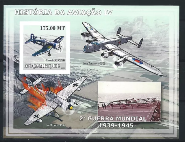 MOZAMBIQUE MOSAMBIK 2009 HISTORY OF AVIATION AIRCRAFT MNH MiNr: BLOCK 256 B