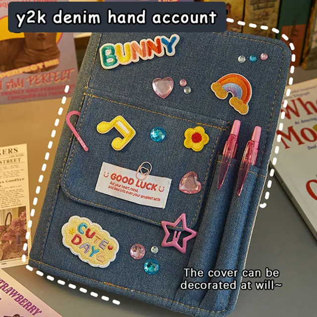 Creative Denim Cloth Notebooks Binder Diary With Pocket Girl Notebook Statio ZSY