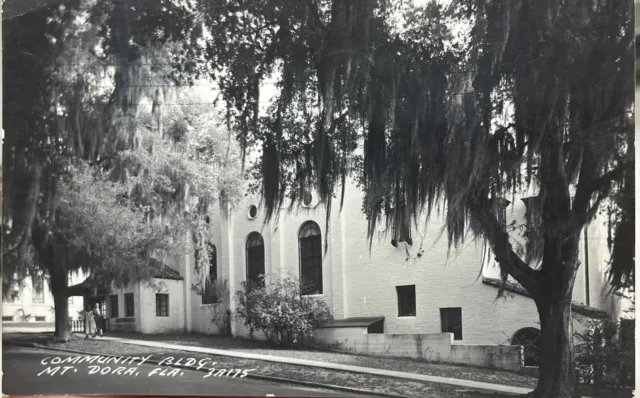 RPPC Mt Dora FLORIDA FL Community Building Postcard Eustis PM 1950s