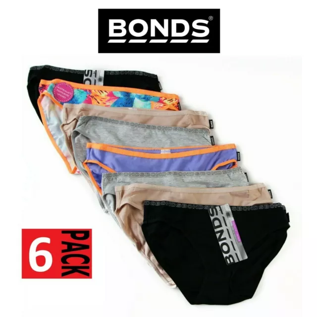 6 x Bonds Womens Underwear Hipster Bikini Boyleg Gee G String Strings Assorted