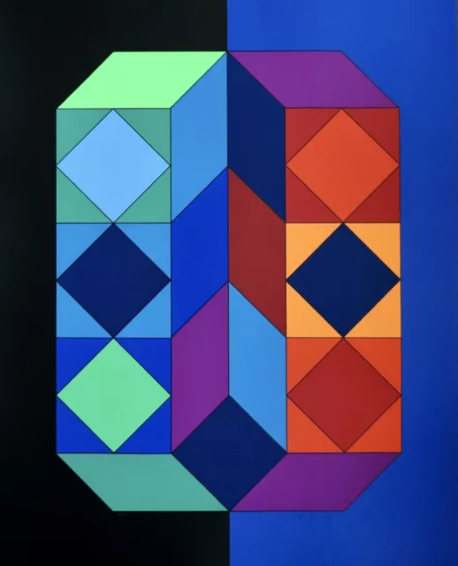 Victor Vasarely Serigraphie, XICO VY 29E, handsigniert und nummeriert