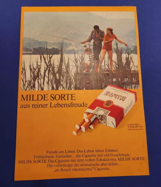 15) Milde Sorte Zigaretten Werbeanzeige Werbung Reklame 1968