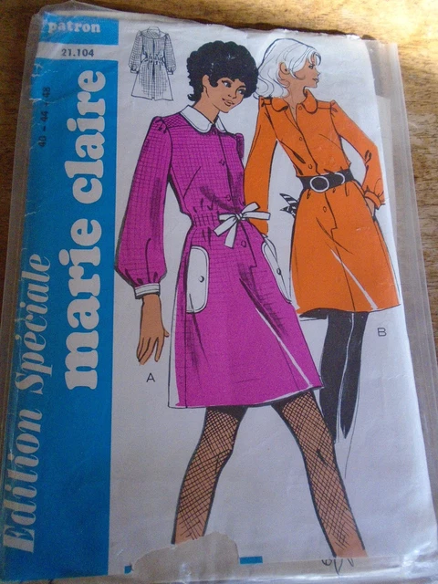 Patron Vintage Robe Marie Claire – Taille 14/16 Ans – Années 50 – Modèle 6132