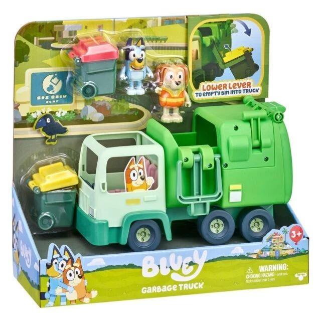 MOOSE TOYS BLUEY Garbage Truck 2.5" Bluey and Bin Man Figures with