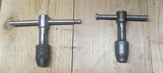 (2) Vintage T-Handle Tap Wrench for 1/4  Taps
