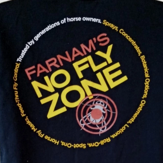 FARNAM In The Zone Employee Men's Graphic T-shirt Medium Horse Fly Spray Black