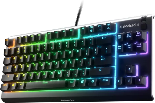 SteelSeries Apex 3 TKL - RGB Gaming Keyboard - Tenkeyless Compact Esports Form F