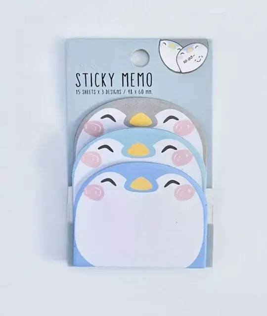Penguin Sticky Notes 15 Pages Per Book & 3 Books Included Cute New Sticky Notes