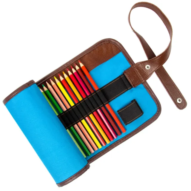 Rolllup Pencil Case lápices de colores Wrap Case soporte lona bolsa de almacenamiento
