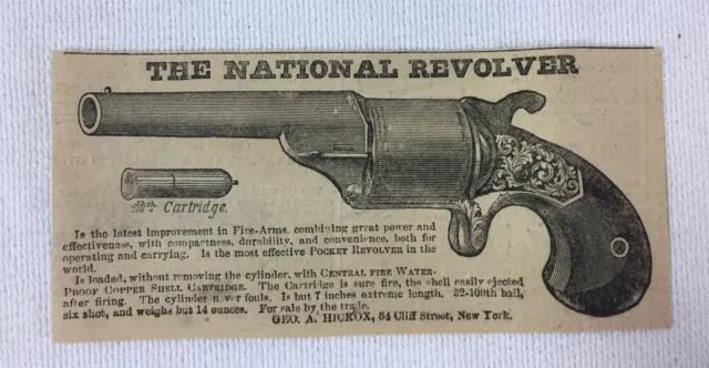 1864 ad ~ GEO. A HICKOX NATIONAL REVOLVER pocket revolver