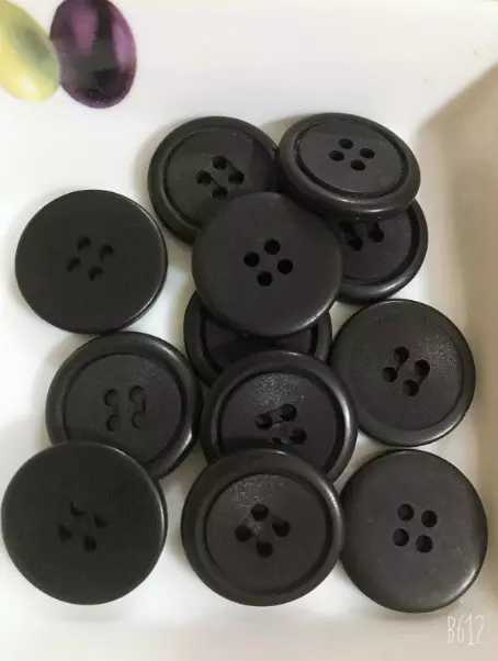 Shiny Black Resin 15mm-20mm Jacket Coat 4 Hole Buttons Craft Sewing Knitting UK