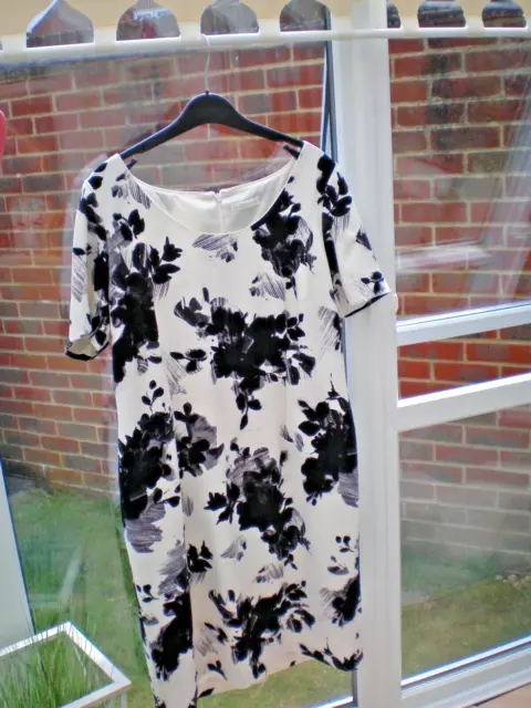 Jacques Vert Mother of the Bride/Groom Guest Black on Cream Dress Size 18