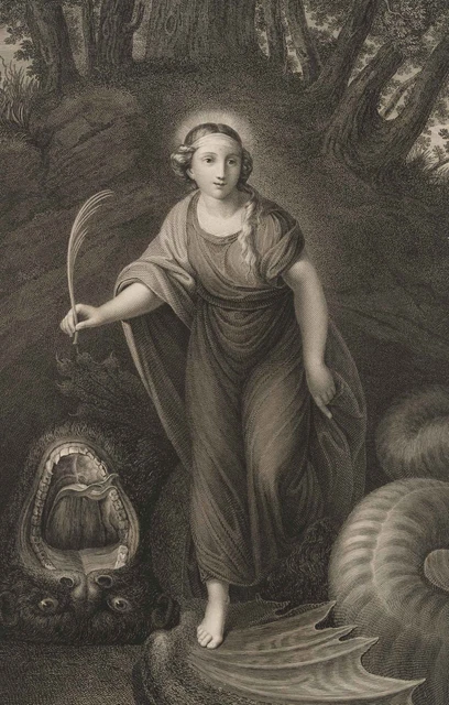 RAHL (*1779) after RAFFAEL (*1483), Saint Margaret with the Dragon, wheel.