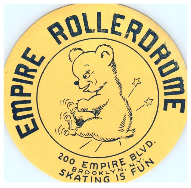 VINTAGE 1940S ROLLER Skating Rink Sticker Empire Rollerdrome Brooklyn
