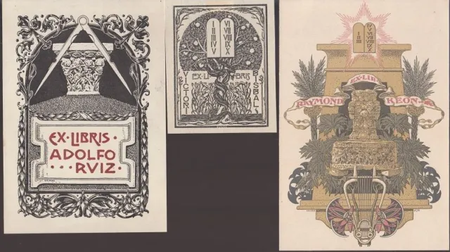 3 Exlibris Bookplate Klischees Jose Triado Mayol 1870-1929 Convolute Lot 1