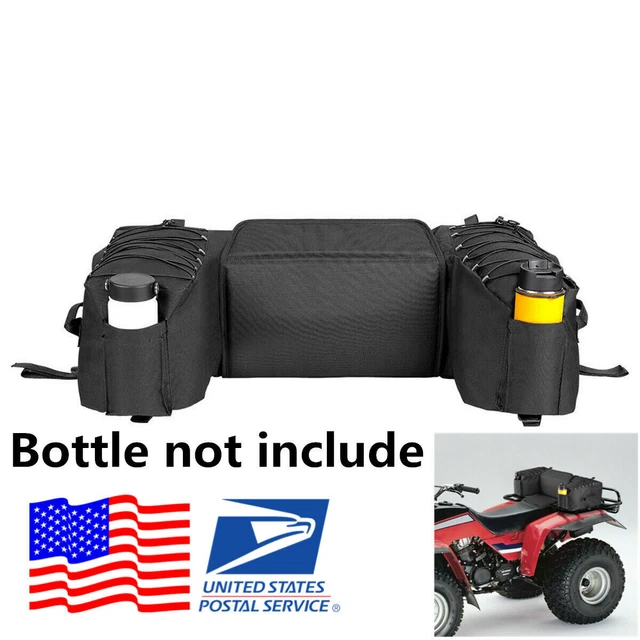 ATV Blk Rear Bag Padded Seat Bottom Support Storage Pack Rack Back Off Road Bag