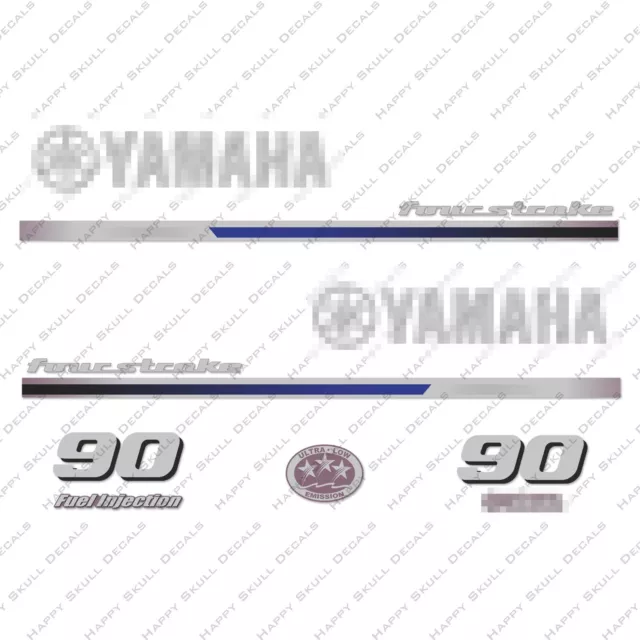 Yamaha 90HP Four Stroke Outboard Engine Decals Sticker Set reproduction 2013