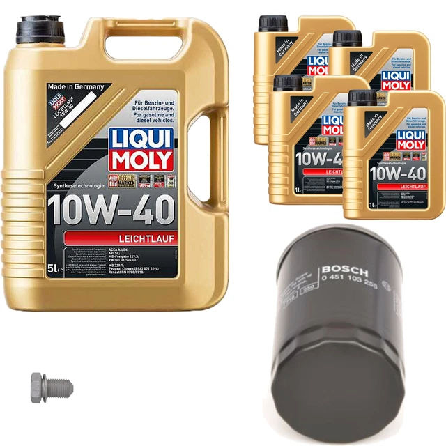 Filtro olio Bosch 9 L Liqui Moly funzionamento leggero 10 W-40 per Chrysler Voyager IV 2.8 CRD