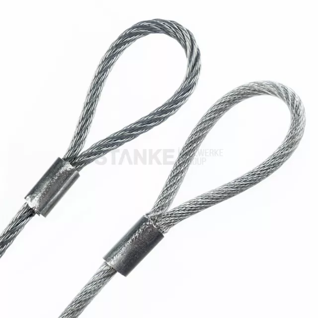 Câble Zingué Corde Forestière Avec Boucle Câble de Traction Hebeseil Oeillet 3