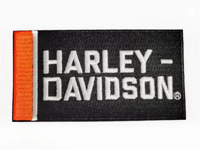 Harley-Davidson Aufnäher Bold Orange Bar schwarz/weiß/orange 10 x 5