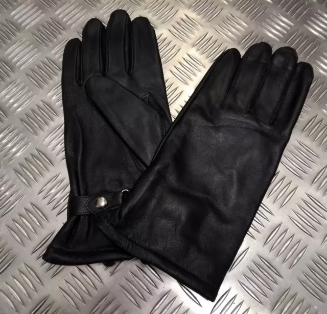 Genuine Military Issue General Service Black Lined Leather Gloves Size 12
