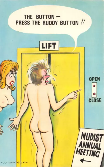 Bamforth Comic Postcard No Nudist Camp Fitzpatrick Unused Very Good Picclick