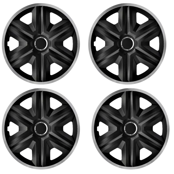 16" Wheel Covers Hub Caps 16 Inch Wheel Trims Trim Set Of 4 Plastic [Lux SILVER]
