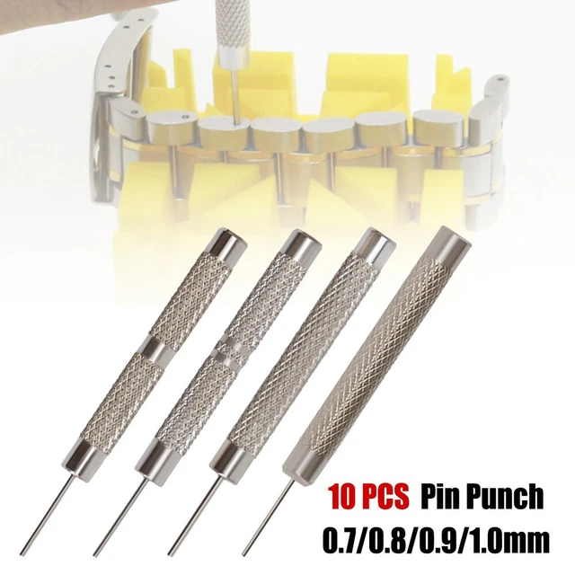Affidabile set strumenti riparazione orologio punzonatura 10 pezzi pin per semplice Ri