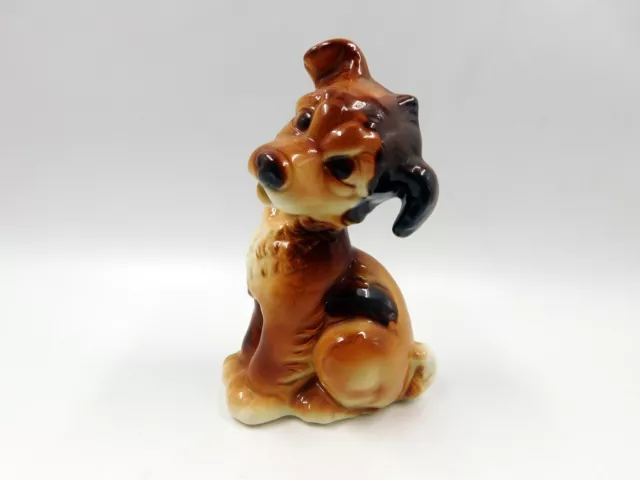 Vintage Ceramic ROYAL COPLEY Brown & Black Dog Figurine