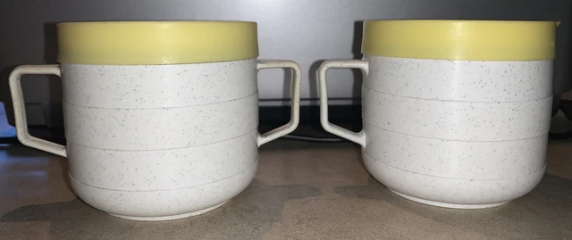 Cornish Therm-O Speckled Yellow Cream & Sugar Plastic
