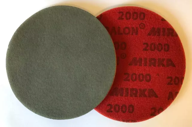 Mirka Abralon Sanding Discs/Pads 150mm (6") Wet or Dry DA Sander Grits 2000 GRIT