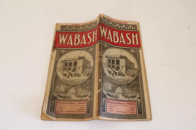 WABASH WORLDS FAIR STATION SEPT 1904 TIME TABLES RAILWAY RAILROAD TRAIN Paper