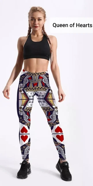 Women Girls Leggings Sports Yoga Pants Digital 3D Printed Queen of Herts