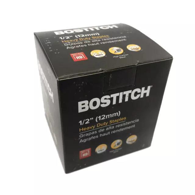 Bostitch 1/2" Heavy Duty High Carbon Steel Staples 5000 Pack (12mm) SB351/2-5M