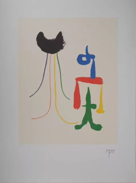 Joan Miro: Paar Surrealistisch - Lithografie Unterzeichnet