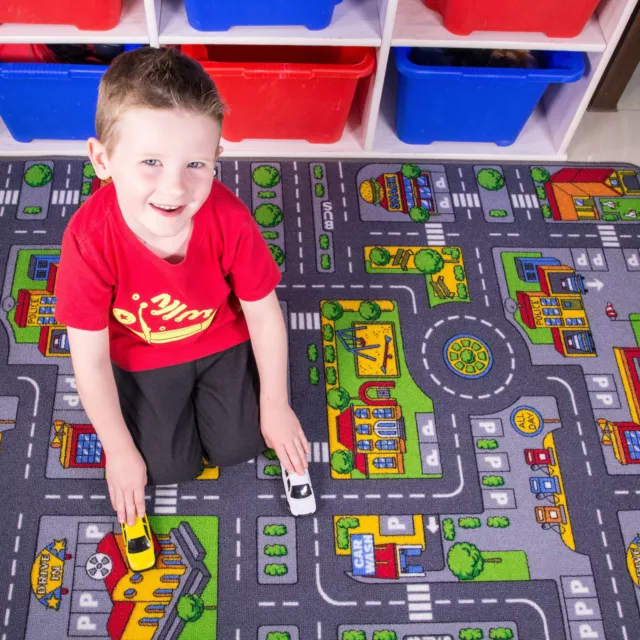 Childrens Car Play Roads Playroom Mat