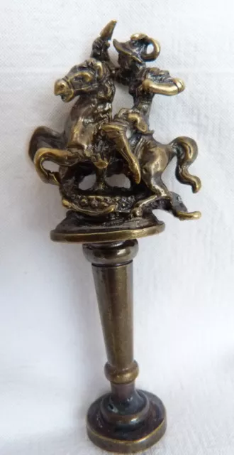 St. George SKULL  Head PIPE TAMPER , wax seal BRONZE ? Brass