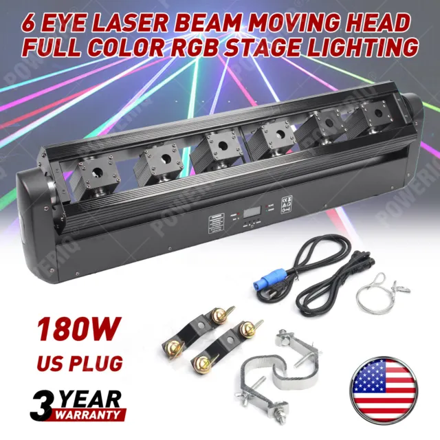 Laser Moving Bar 6x500mw 6 Eyes RGB Stage Effect Beam Moving Head Lighting Party