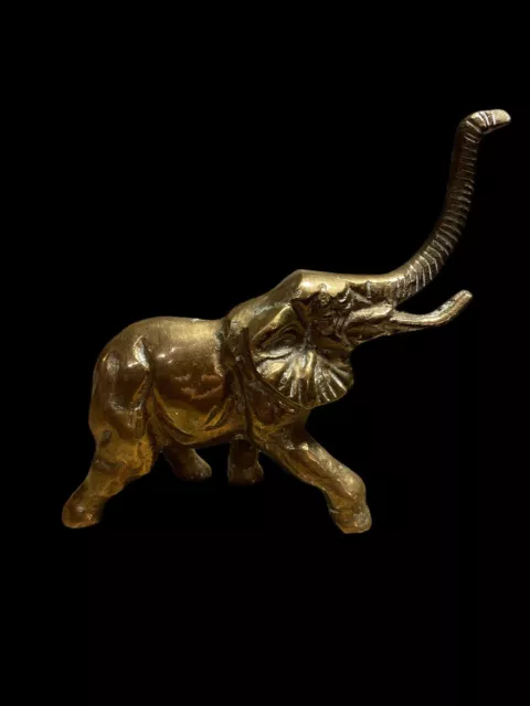BRONZE ELEPHANT WITH Trunk Up, Wealth Good Fortune, Money Statue 4