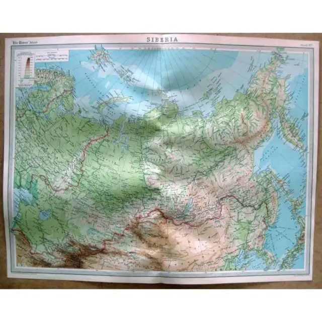 SIBERIA - Vintage Map 1922 by Bartholomew