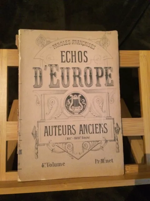 Partition chant piano recueil échos d'Europe volume 4 éditions Choudens