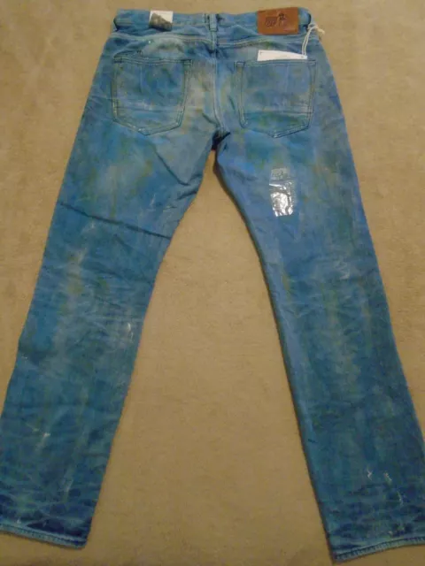 PRPS BARRACUDA Mens Indigo Mud Stains Faded Splattered Dirty Jeans 44 Orig $395+ 2