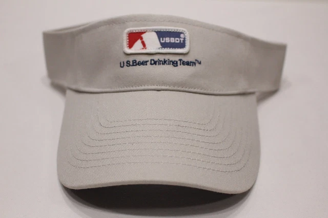 Usbdt - Us Beer Drinking Team - Beige - One Size Adjustable Sun Visor!