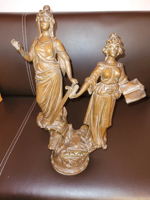 Justitia Metallstatue- am ehesten bronzierter Zinnhohlguss Seltenheit!!!!