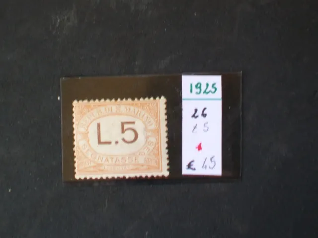 San Marino 1925 Segnatasse Lire 5 Nuovo Mh Ling.