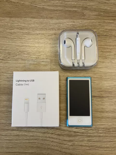 Apple iPod Nano 7th Generation Blue (16GB) w/ Accessories