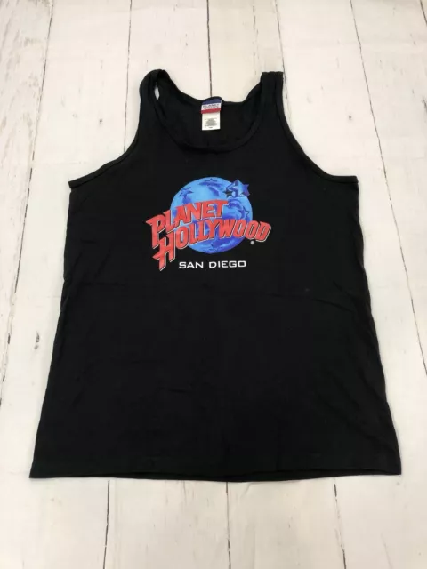 Vintage 1990s Planet Hollywood San Diego Black 90s Medium Tank Top Y2K